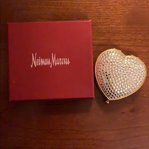 Nieman Marcus. Heart shape compact mirror